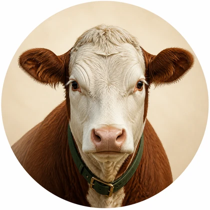 Retrato ilustrado de una vaca adulta